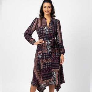 VINCE CAMUTO Patchwork Long Sleeve Dress